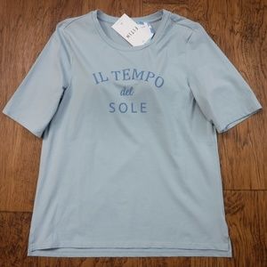 Fitin Blue color Two in One Silky Cotton Short Sleeve Shirt~New~